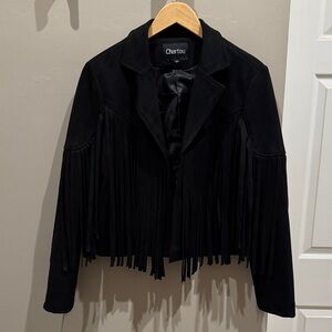 Chartou Women's Black Fringe Blazer